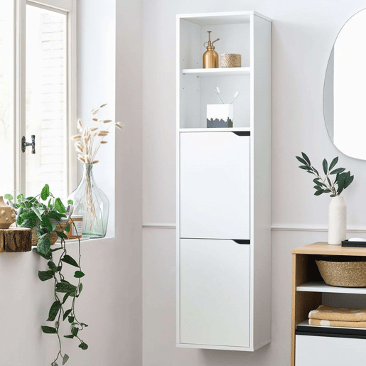 Pacote de móveis de banheiro Thames Modern em carvalho dourado e branco (com pia de cerâmica)