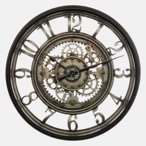 Relógio de Parede Sarkis para Sala de Estar e Sala de Jantar, Design Elegante, Cor Cinza 50 cm, Moderno e Decorativo