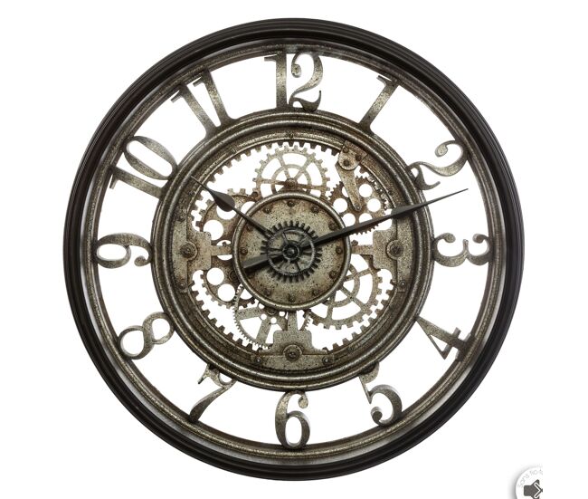 Reloj de pared para salón y comedor sarkis, diseño elegante, color gris 50 cm, moderno y decorativo