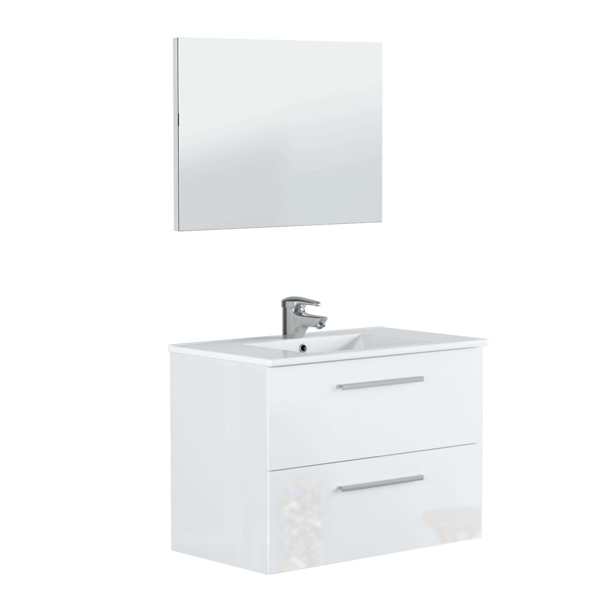 Pack de muebles de baño aruba en color cemento o blanco con mueble de baño, columna, espejo y lavamanos cerámico