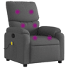 vidaXL Poltrona de massagens reclinável tecido cinzento-escuro