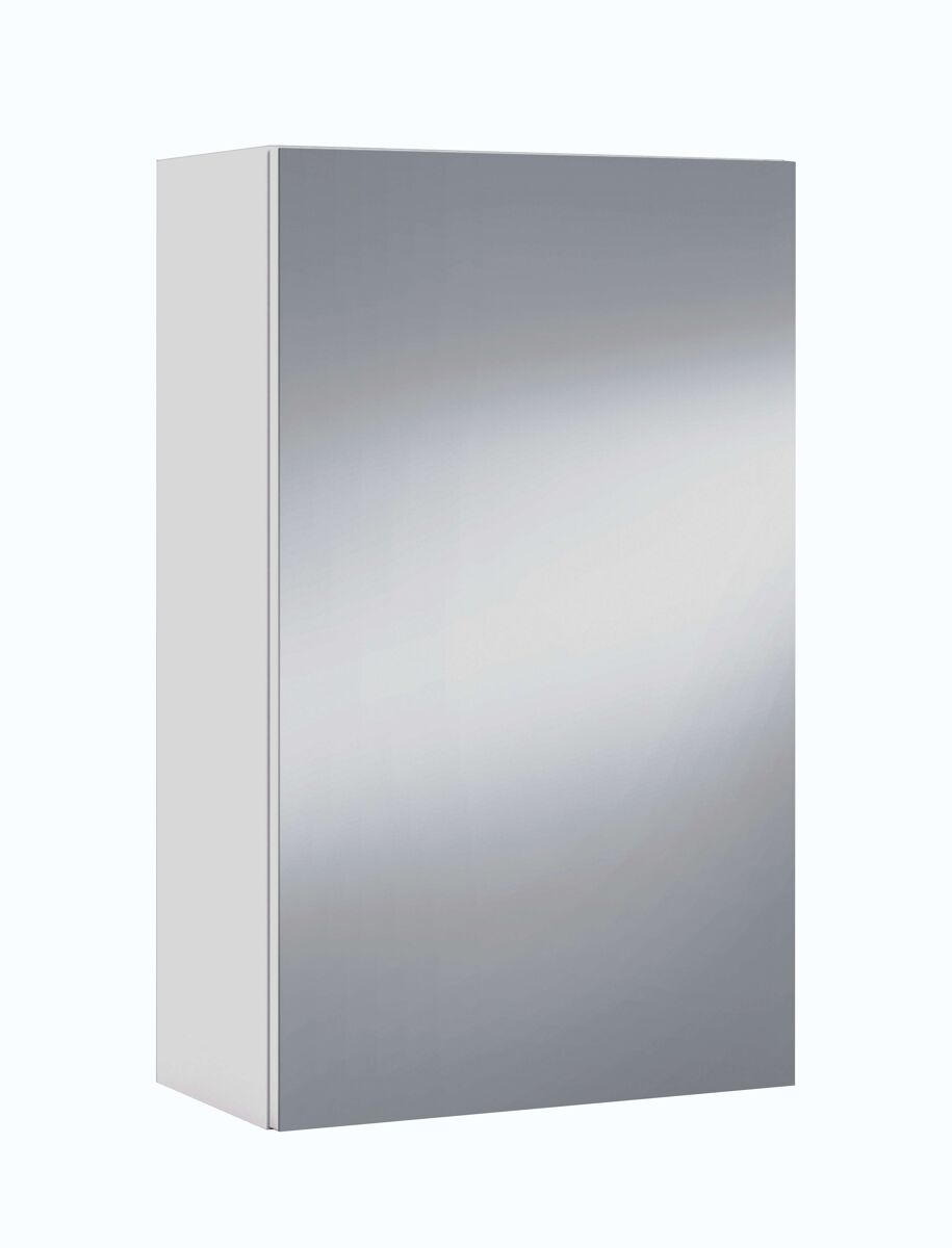 Pack de dos armarios con espejo + 3 estantes color blanco brillo aseo almacenaje 100x65x21 cm