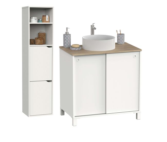 Pack baño sella melamina - blanco y cambrian
