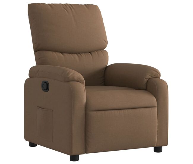 Vidaxl sillón reclinable de tela marrón