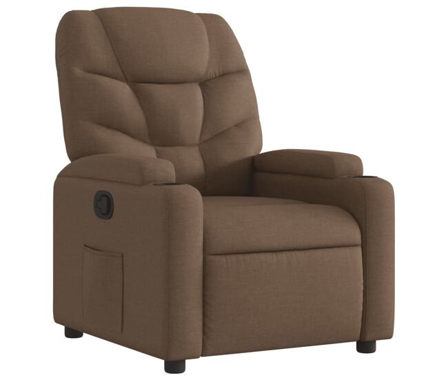 Vidaxl sillón reclinable de tela marrón