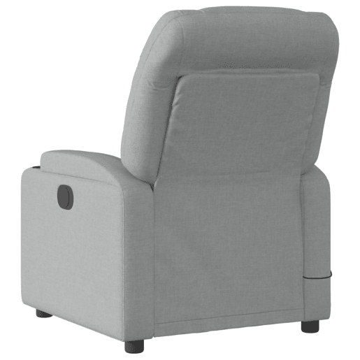 vidaXL Poltrona de massagens reclinável elétrica tecido cinzento-claro vidaXL Poltrona de massagens reclinável elétrica tecido cinzento-claro