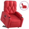 vidaXL Poltrona reclinável elevatória elétrica couro artif. vermelho