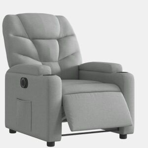 vidaXL Poltrona reclinável elétrica tecido cinzento-claro