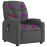 vidaXL Poltrona de massagens reclinável tecido cinzento-escuro