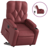 vidaXL Poltrona reclin. elevatória elétrica couro artif vermelho-tinto