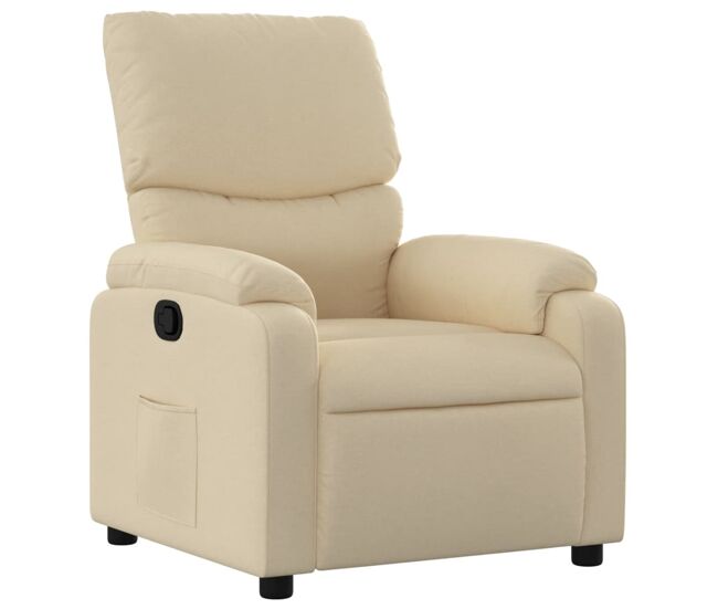 Vidaxl sillón reclinable de tela crema