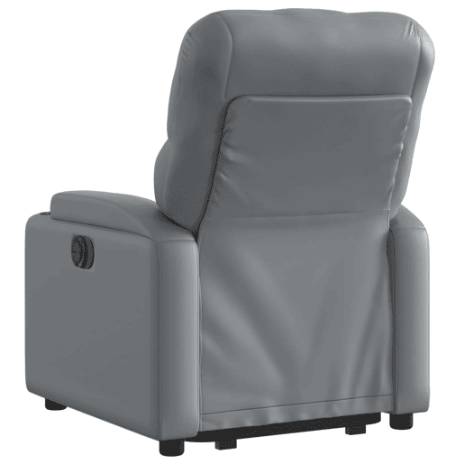 vidaXL Poltrona reclinável elevatória couro artificial cinzento vidaXL Poltrona reclinável elevatória couro artificial cinzento