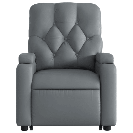 vidaXL Poltrona reclinável elevatória couro artificial cinzento vidaXL Poltrona reclinável elevatória couro artificial cinzento