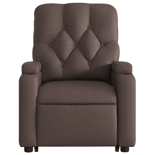 vidaXL Poltrona massagens reclinável elevatória couro artif. castanho vidaXL Poltrona massagens reclinável elevatória couro artif. castanho