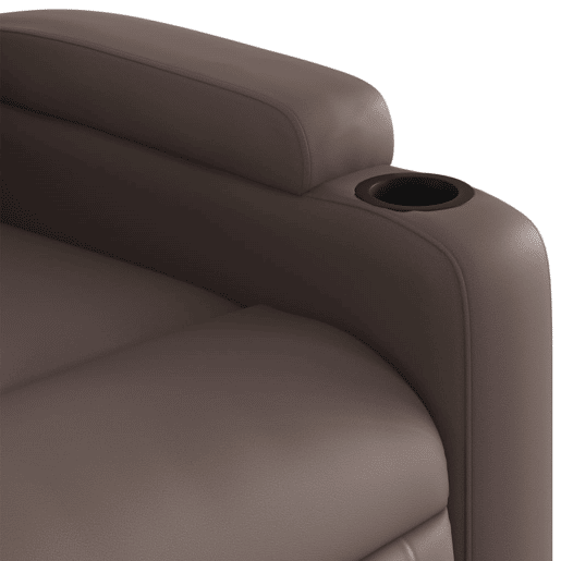 vidaXL Poltrona massagens reclinável elevatória couro artif. castanho vidaXL Poltrona massagens reclinável elevatória couro artif. castanho