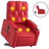vidaXL Poltrona reclinável elevatória elétrica couro artif. vermelho