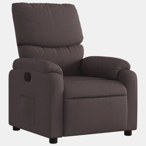 vidaXL Poltrona reclinável tecido castanho-escuro