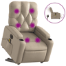 vidaXL Poltrona reclinável elevatória elétrica couro artif. cappuccino