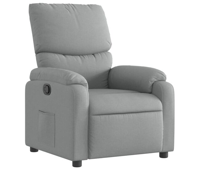 Vidaxl sillón reclinable de tela gris claro