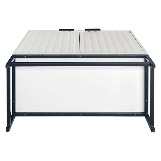 Aparador baixo - Estilo escandinavo - 2 portas decorativas com riscas verticais - Branco