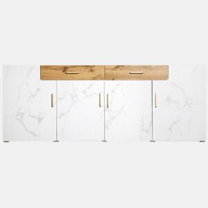 Aparador L 200 cm - 4 portas com 2 gavetas - Branco