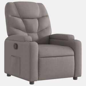 vidaXL Poltrona reclinável tecido cinzento-acastanhado