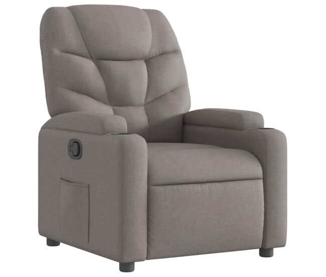 Vidaxl sillón reclinable de tela gris taupe