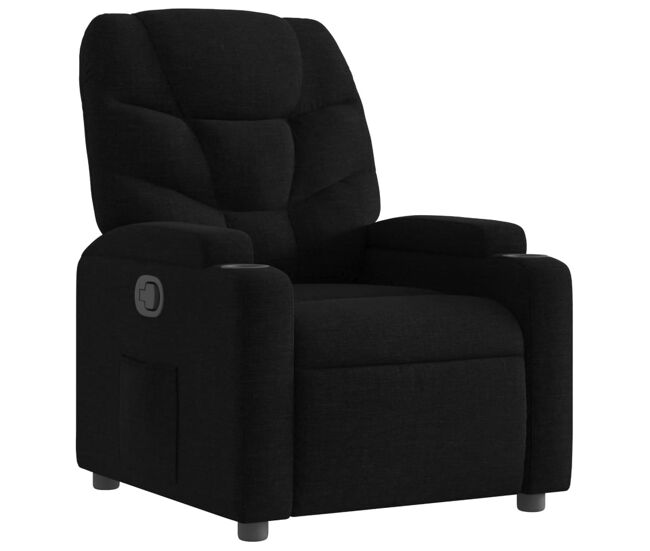 Vidaxl sillón reclinable de tela negro