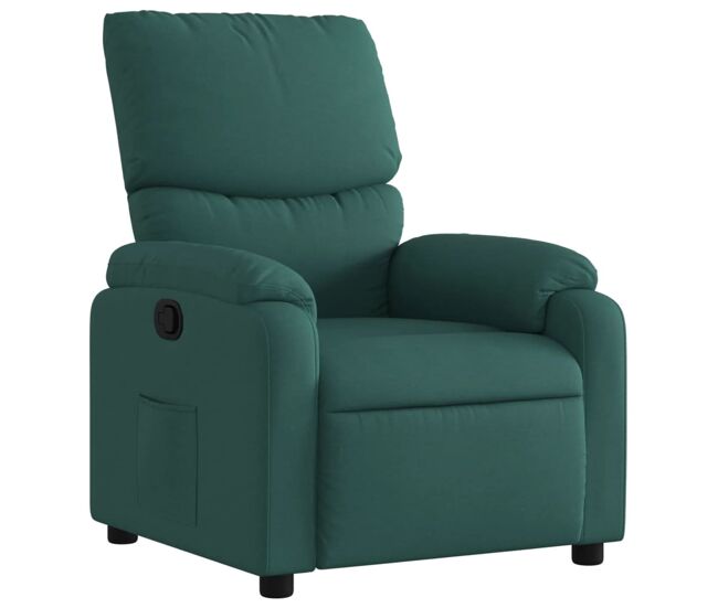 Vidaxl sillón reclinable de tela verde oscuro