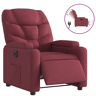 vidaXL Poltrona elétrica reclinável tecido vermelho tinto