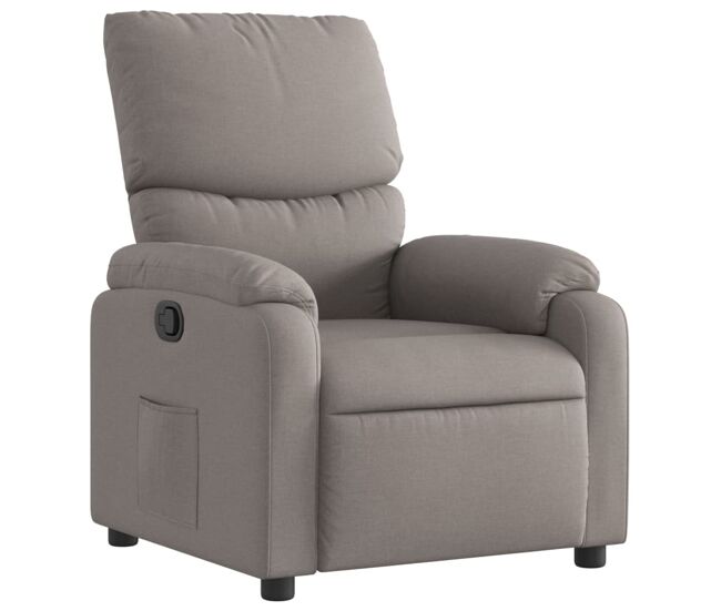Vidaxl sillón reclinable de tela gris taupe
