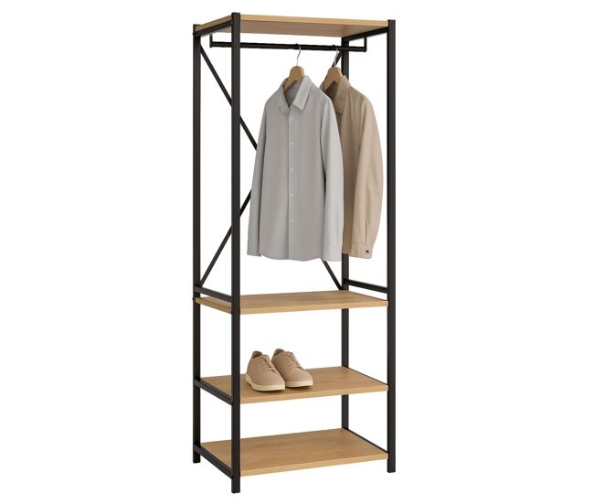 Perchero rus color roble safir y negro 160cm
