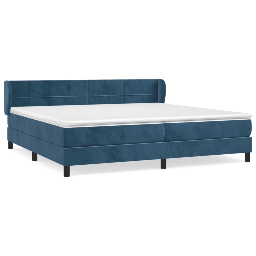 Cama box spring 200x200 Azul