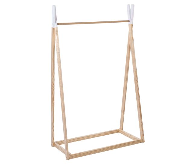 Burro de ropa tipi infantil organizador de ropa melamina 79x126 cm - color robe y blanco