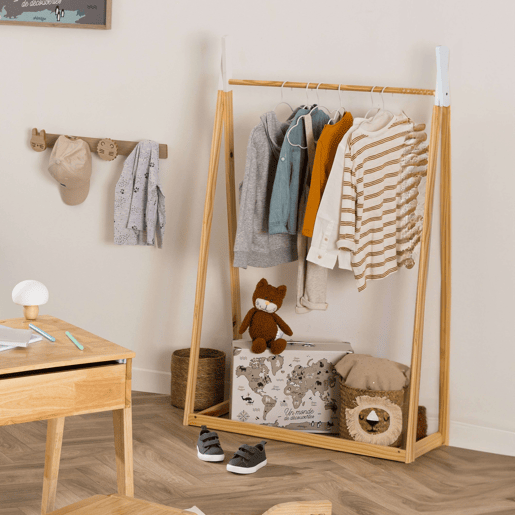 Organizador de Roupas Tipi Infantil Burro Melamina 79x126 cm - Cor Robe e Branco Organizador de Roupas Tipi Infantil Burro Melamina 79x126 cm - Cor Robe e Branco