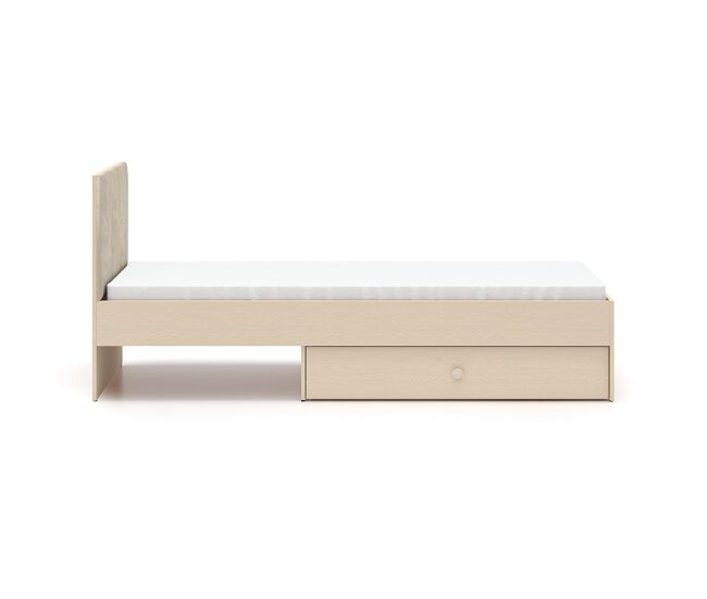 Cama 90x200 con somier y cajón alycia beige