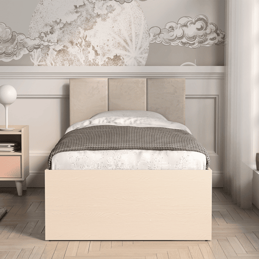 Cama 90x200 estrado gaveta incluída Alycia Bege
