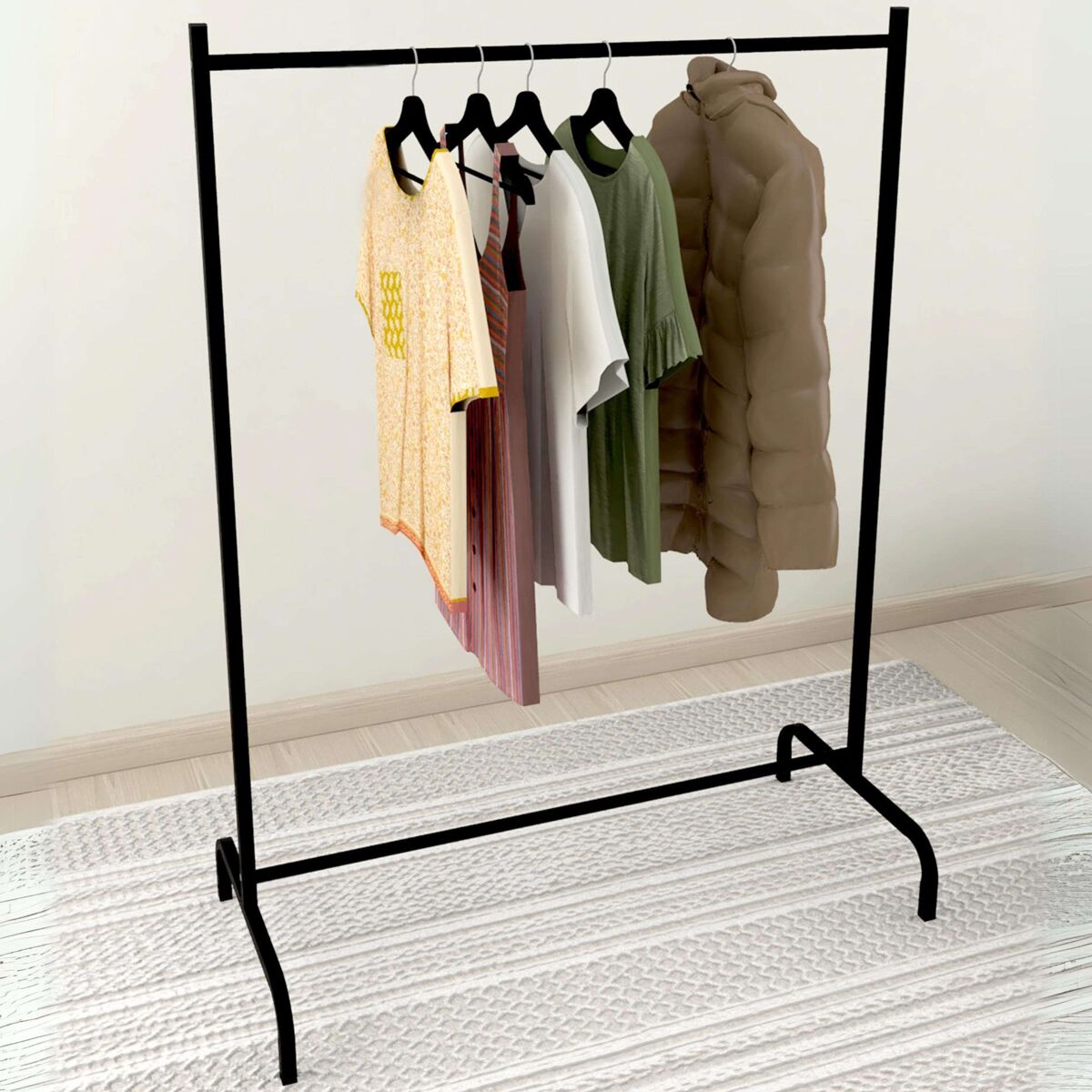 Perchero de Burro para Ropa en Metal Color Negro 104x137x48 cm - Conforama
