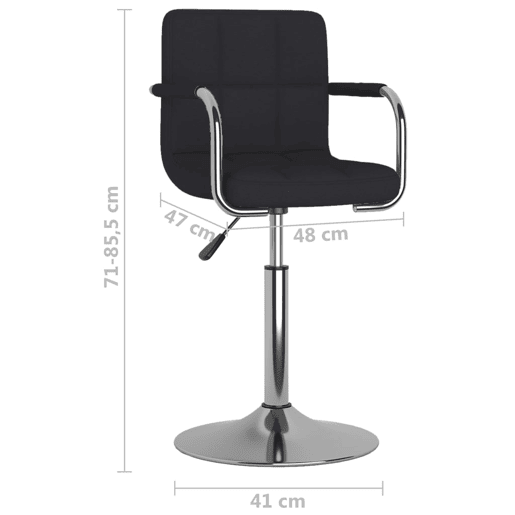 vidaXL Banco de bar tecido preto vidaXL Banco de bar tecido preto