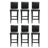 vidaXL Bancos de bar 6 pcs couro artificial preto