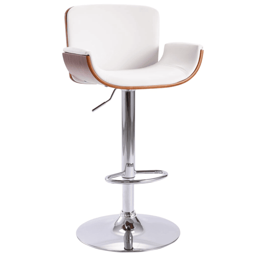 vidaXL Banco de bar couro artificial branco vidaXL Banco de bar couro artificial branco
