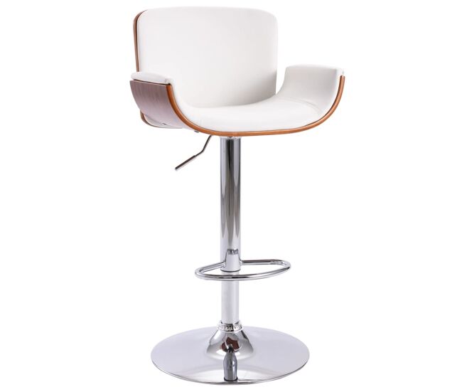 Vidaxl taburete de cocina cuero sintético blanco