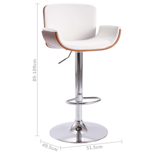 vidaXL Banco de bar couro artificial branco vidaXL Banco de bar couro artificial branco