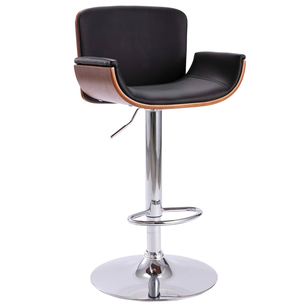 Vidaxl taburete de cocina cuero sintético negro