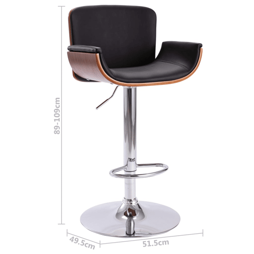 vidaXL Banco de bar couro artificial preto