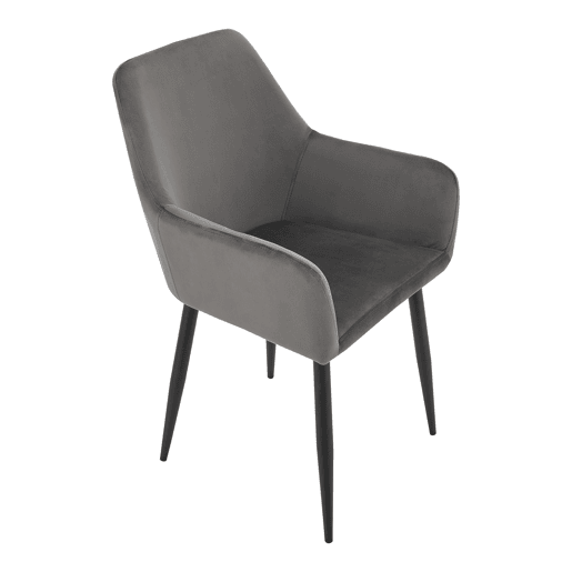 Conjunto de 6 cadeiras de jantar Hollola veludo e aço 86x57x56 cm - Cinzento escuro en.casa