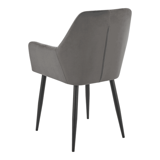 Conjunto de 6 cadeiras de jantar Hollola veludo e aço 86x57x56 cm - Cinzento escuro en.casa