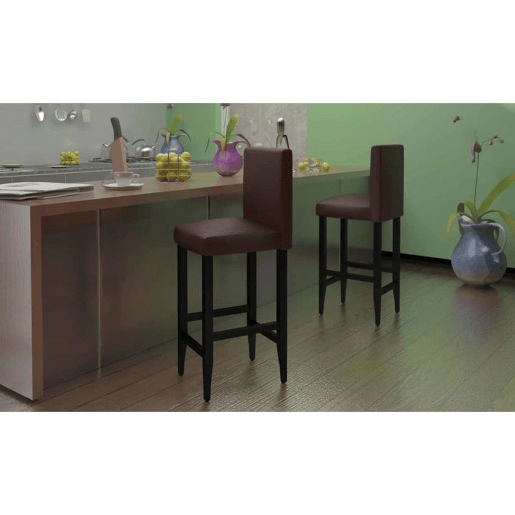 vidaXL Bancos de bar 6 pcs couro artificial castanho-escuro vidaXL Bancos de bar 6 pcs couro artificial castanho-escuro
