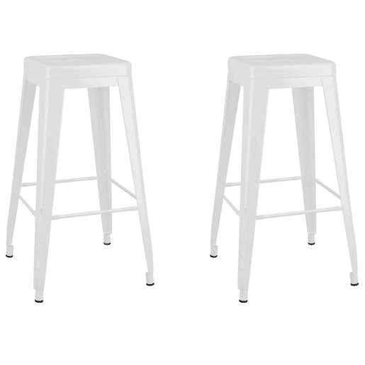 vidaXL Bancos de bar empilháveis 2 pcs metal branco