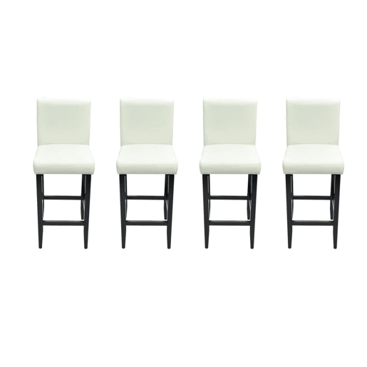 vidaXL Bancos de bar 4 pcs couro artificial branco